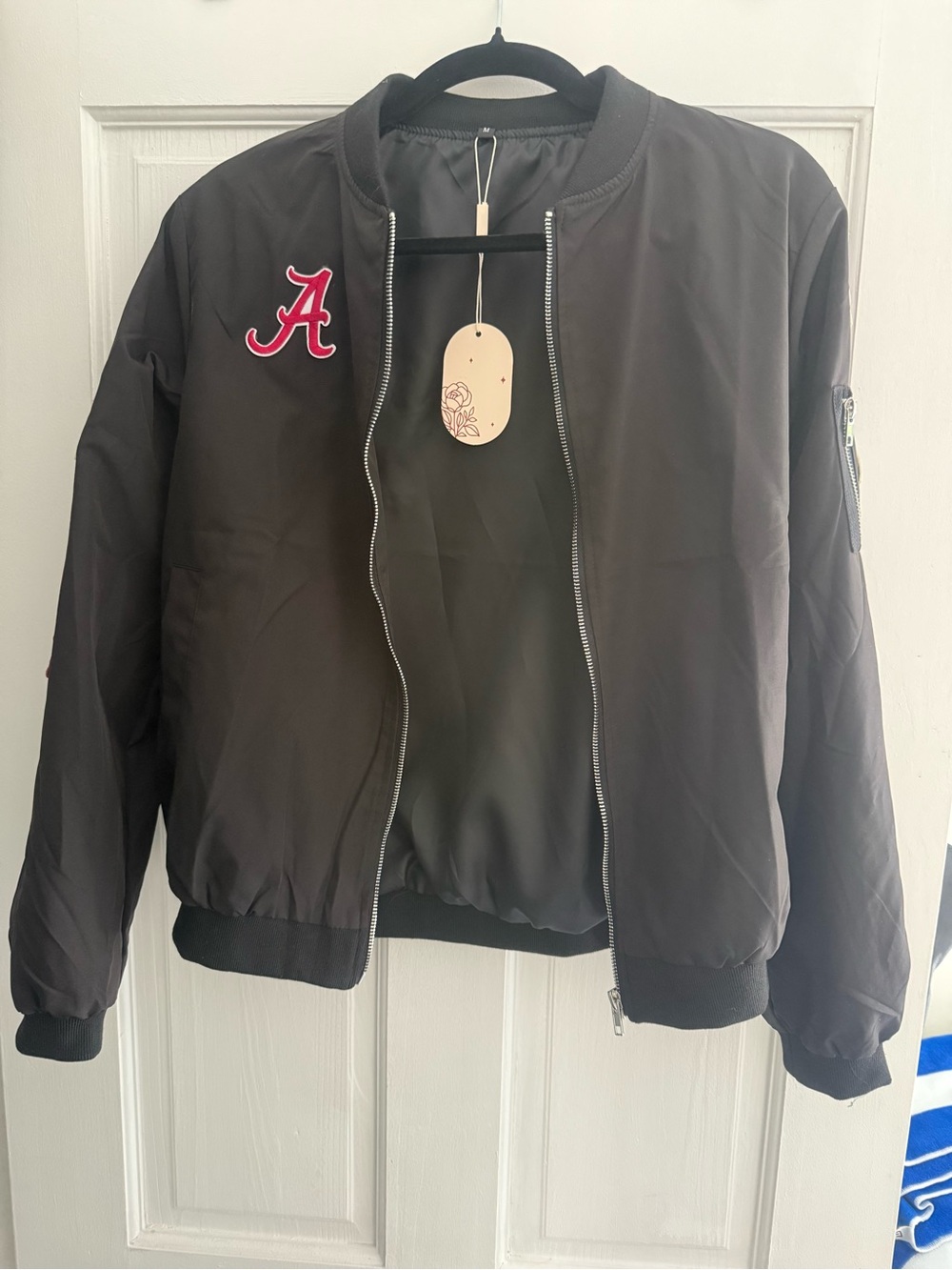 Bomber jacket. Alabama game day jacket. Fall jacket.